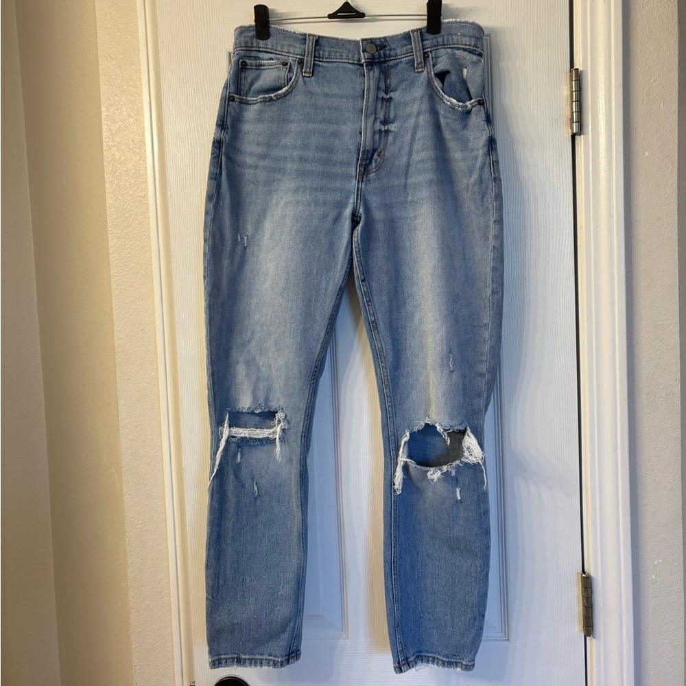 Distressed Blue Jeans